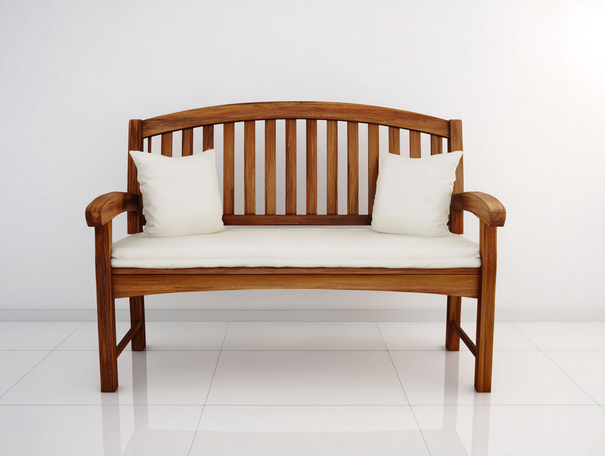 Gartenbank Holz 150 x 60 x 90 cm Braun Klassische Sitzbank mit Armlehnen für Garten Terrasse und Außenbereich