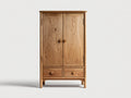 Kleiderschrank Holz 105x50x190 cm - Naturbraun - Zweitüriger Schrank mit 2 Schubladen