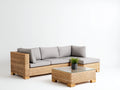 Gartensofa Polyrattan L Form 240 x 150 x 70 cm Grau Moderne Lounge Sitzgruppe für Garten Terrasse und Außenbereich