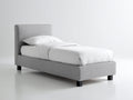Einzelbett Stoff 200x120x100 cm - Grau - Modernes Polsterbett mit schlichtem Kopfteil