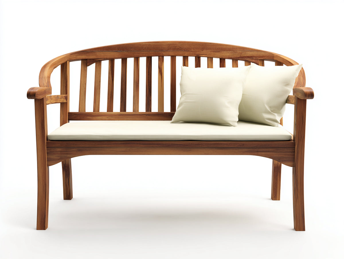 Gartenbank Holz 150 x 60 x 90 cm Naturfarben Klassische Sitzbank für Garten Terrasse und Außenbereich