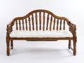Gartenbank Holz 150 x 60 x 90 cm Braun Klassische Sitzbank mit Armlehnen für Garten Terrasse und Außenbereich