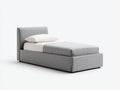 Einzelbett Stoff 200x120x100 cm - Grau - Modernes Polsterbett mit schlichtem Kopfteil