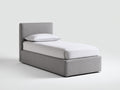 Einzelbett 200x100x95 cm - Stoffbezug in Grau - modernes gepolstertes Bett